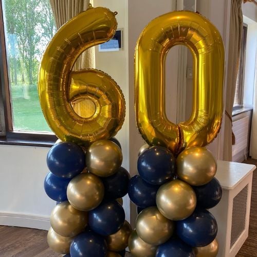 Grab & Go Balloon Number Column For 60th Birthday
